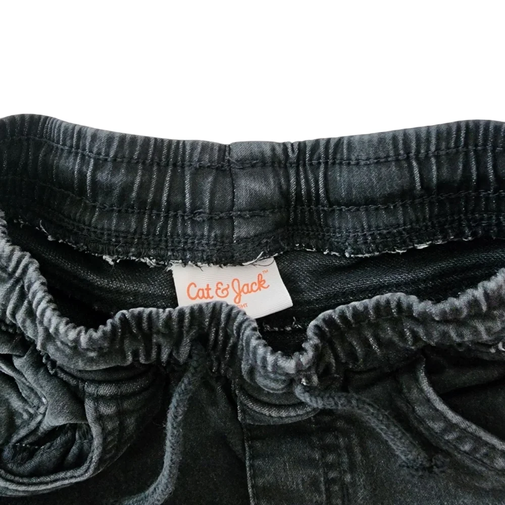 Cat & Jack Boys Pull-On Soft Denim Jeans Bundle (Size 4T) – Black & Dark Grey